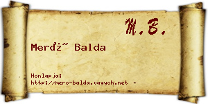 Merő Balda névjegykártya